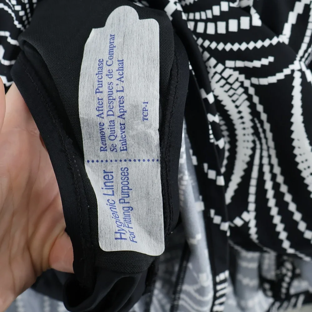 Swim Solutions Romper Swimsuit Women 20W Black Leaf Print Tummy Control $122 NWT - Picture 16 of 16